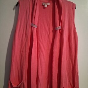 Quaker Factory Women's Pink Sleeveless Sweater Vest